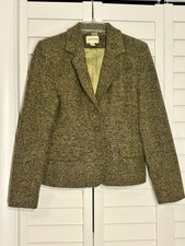 Vtg St. John s Bay Blazer Womens 8 Green Wool Blend Tweed Jacket Blazer Button