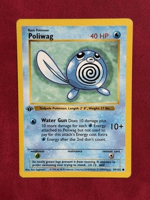 Poliwag Shadowless 1st Edition | Base Set (59/102) Pokémon Trading Card - Good