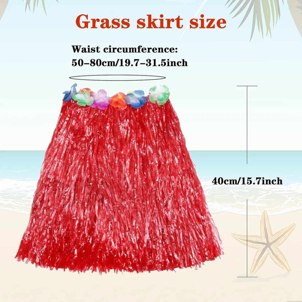 Falda de hierba hawaiana Luau Hula faldas decoraciones de fiesta favores suministros...  Foto 2 de 4