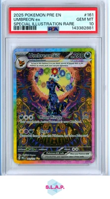 UMBREON EX SPECI4L ILL RARE POKEMON PRE EN-PRISMATIC EVOLUTIONS 2025 161 PSA 10