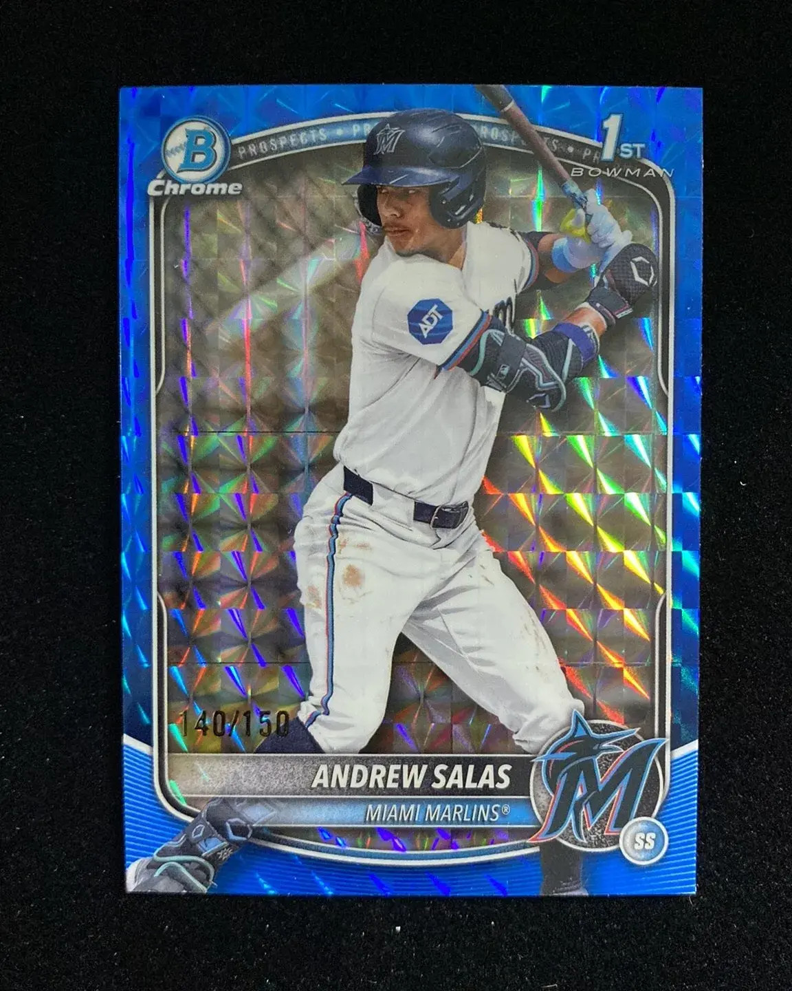 2025 Bowman Chrome Prospects Blue Geometric Andrew Salas 1st 140/150 Marlins 999