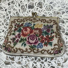 Vintage Floral Tapestry Style Clutch Coin Purse Bag