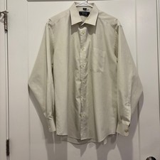 Versace Classic V2 Mens Cream Grey Micro Stripe Cotton Dress Shirt Size 17