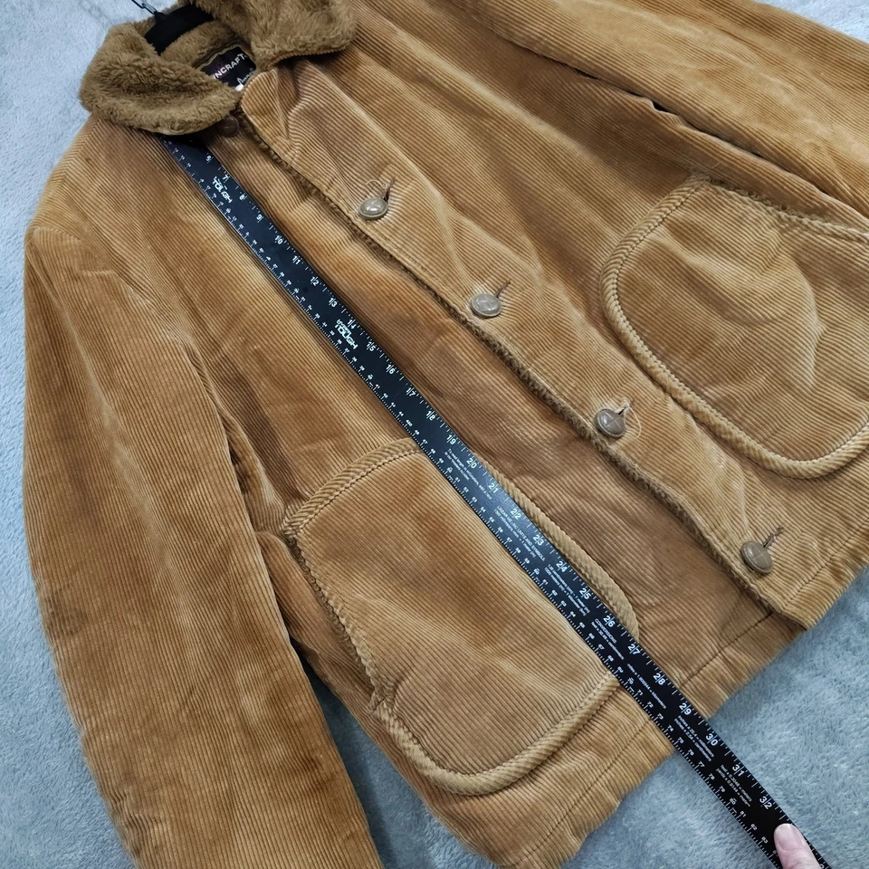 Chaqueta De Pana Pesada De Colección Para Hombres M Marrón Sherpa Vaquero Occidental Ropa de Trabajo Lazo Foto 4 de 4