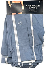 NWT AMERICAN EAGLE 4" Stretch Pocket Boxer Sz S-M-XL Blue White Stripes 28