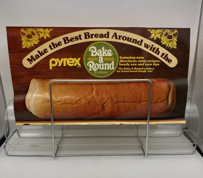 Vintage Pyrex Bake A Round Bread Baking Tube Pan Rack 990 Original Box Recipes