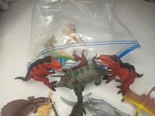 Bulk Lot Of Dinosaurs Figurines Multicolored Assorted Sizes, Colors and species