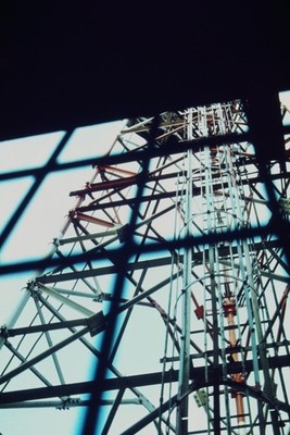 c1970's 35mm Slide Film Metal Lattice Tower Structure Sky View Window