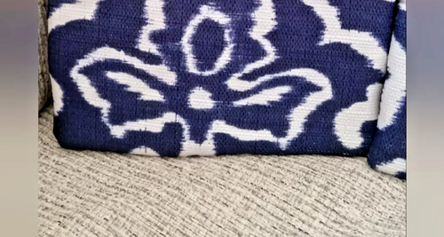 MAINSTAYS Navy Blue LOT/SET 2 TEXTURED CURTAIN PANELS Ikat Tie Dye 37" W x 63" L - Picture 5 of 8