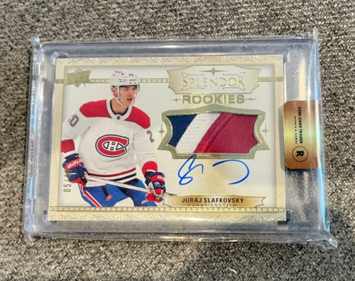 🔥🔥 2022-23 UD The Cup Splendor Rookies Patch Auto Juraj Slafkovsky /49 #SP-SY - Foto 1 di 2