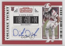 2019 Panini Contenders Draft Picks College Ticket D'Cota Dixon #261 Auto 0v9m