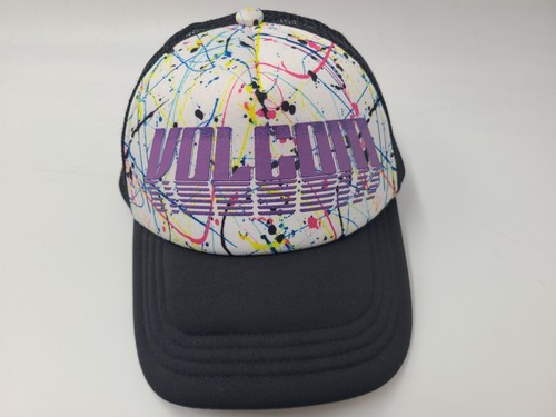 Mütze Kappe Jugend Volcom Farbspritzer Netz Trucker Druckknopflasche Junge Mädchen weiß schwarz