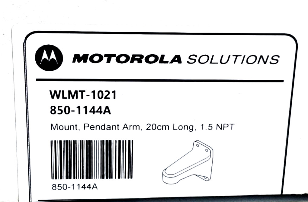 Motorola Solutions WLMT-1021 Pendant Arm Mount 20cm Long 1.5 NPT 850-1144A