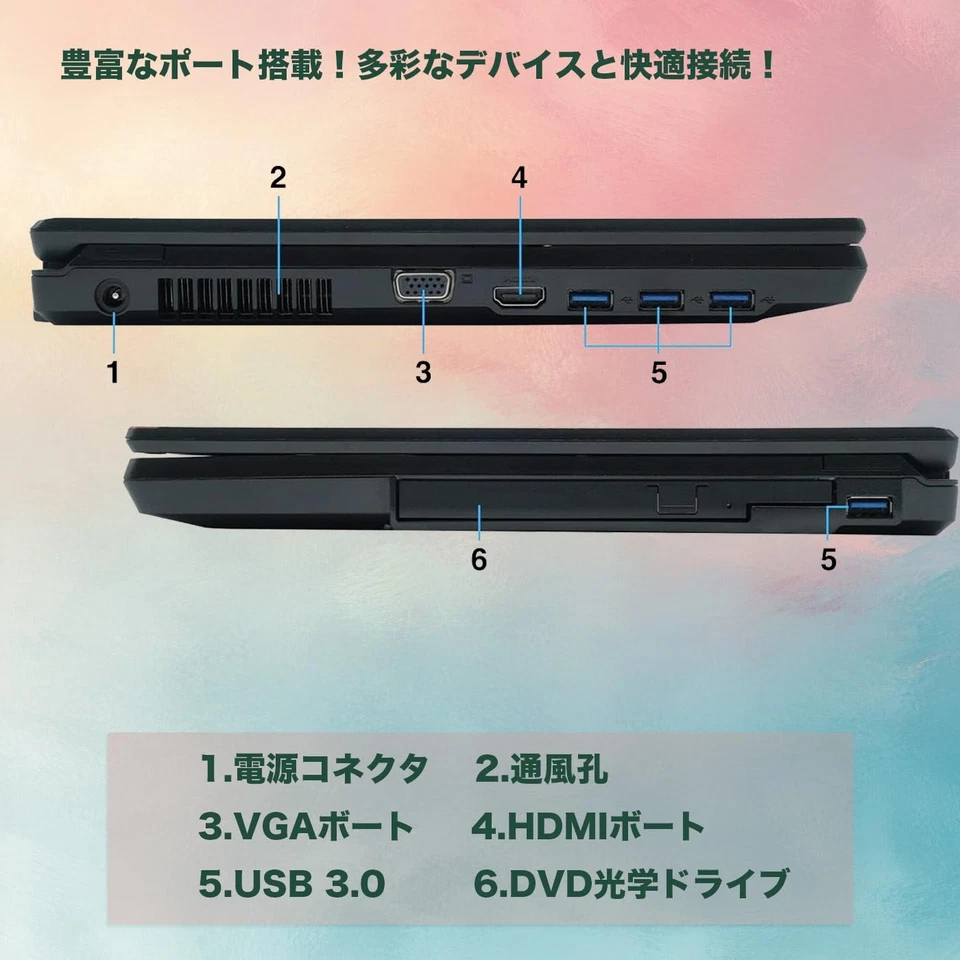 Fujitsu A746 15.6" Laptop i3-6100U 16GB 256GB SSD Win11 Pro Office DVD WiFi JP - Image 3 of 4
