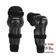Kids Dirt Bike Gear Knee Shin Guard Pads, Anti-Slip Adjustable Black
