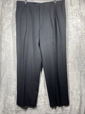 Brooks Brothers Mens 346 Wool Stretch Dress Pants Size 38X29 Gray Pleated Cuffed