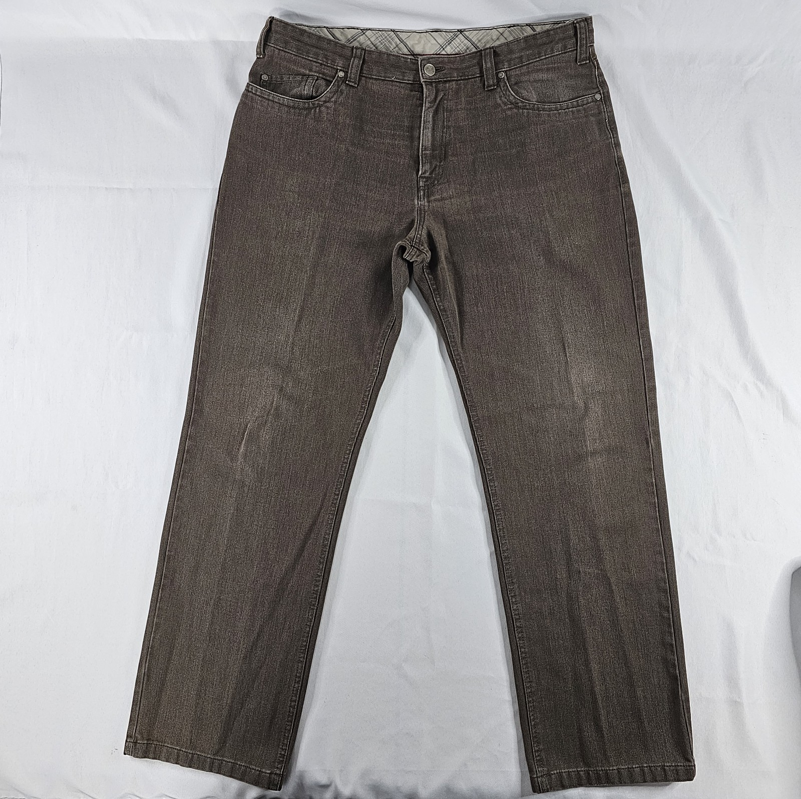 Kenneth Cole Pants Mens 36×32 5-Pocket Jeans Lightweight Stretch Brown Pls READ⬇