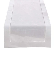 Fennco Styles Classic Solid Color Hemstitch Border Table Runner for Dining