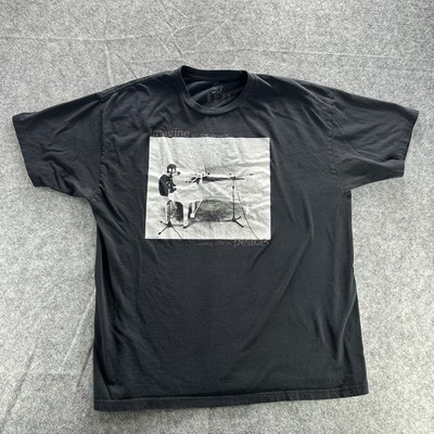 John Lennon Imagine Shirt Mens Large Black Peace Graphic Classic Rock Band Tee