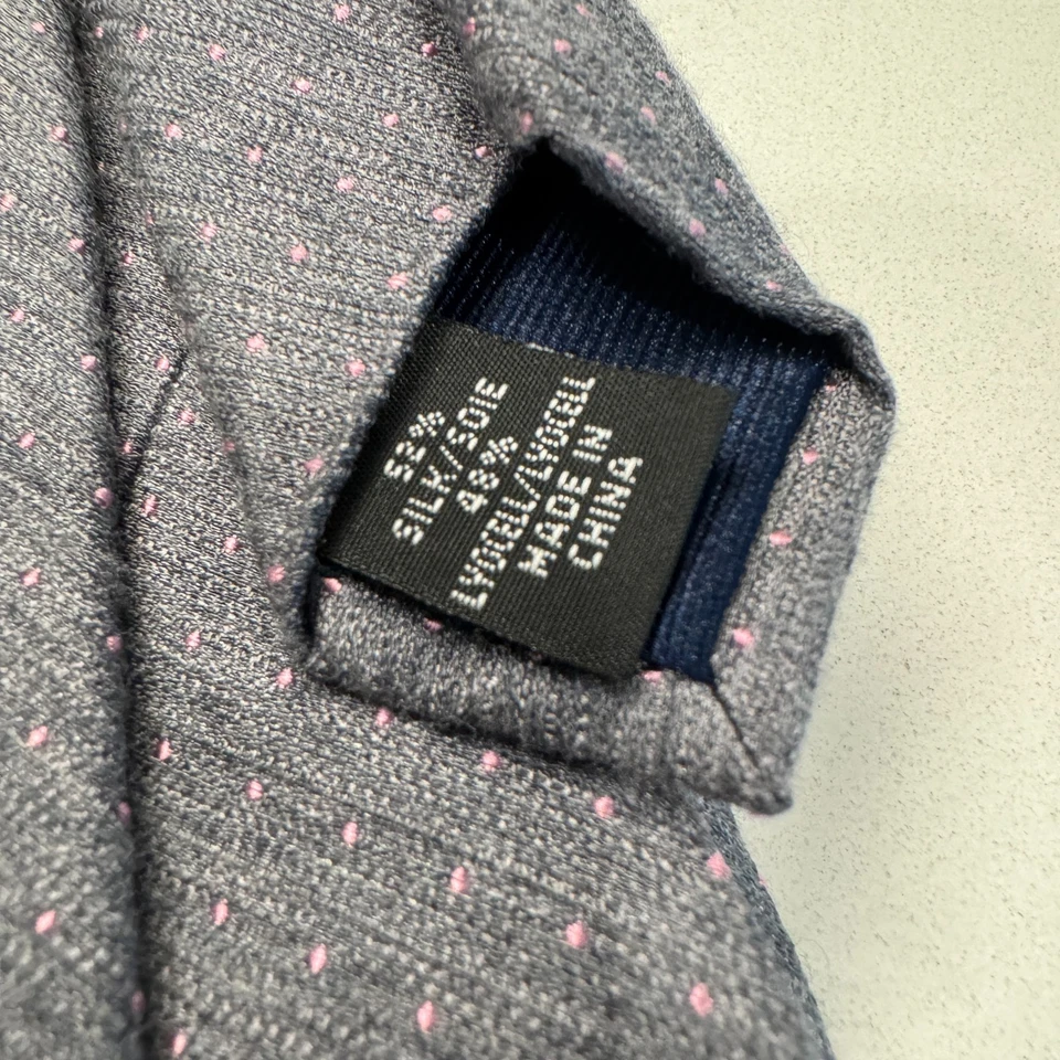 Corbata Michael Kors Para Hombre Gris Rosa Polkadot Corbata Negocios Informal Mezcla de Seda Foto 3 de 4