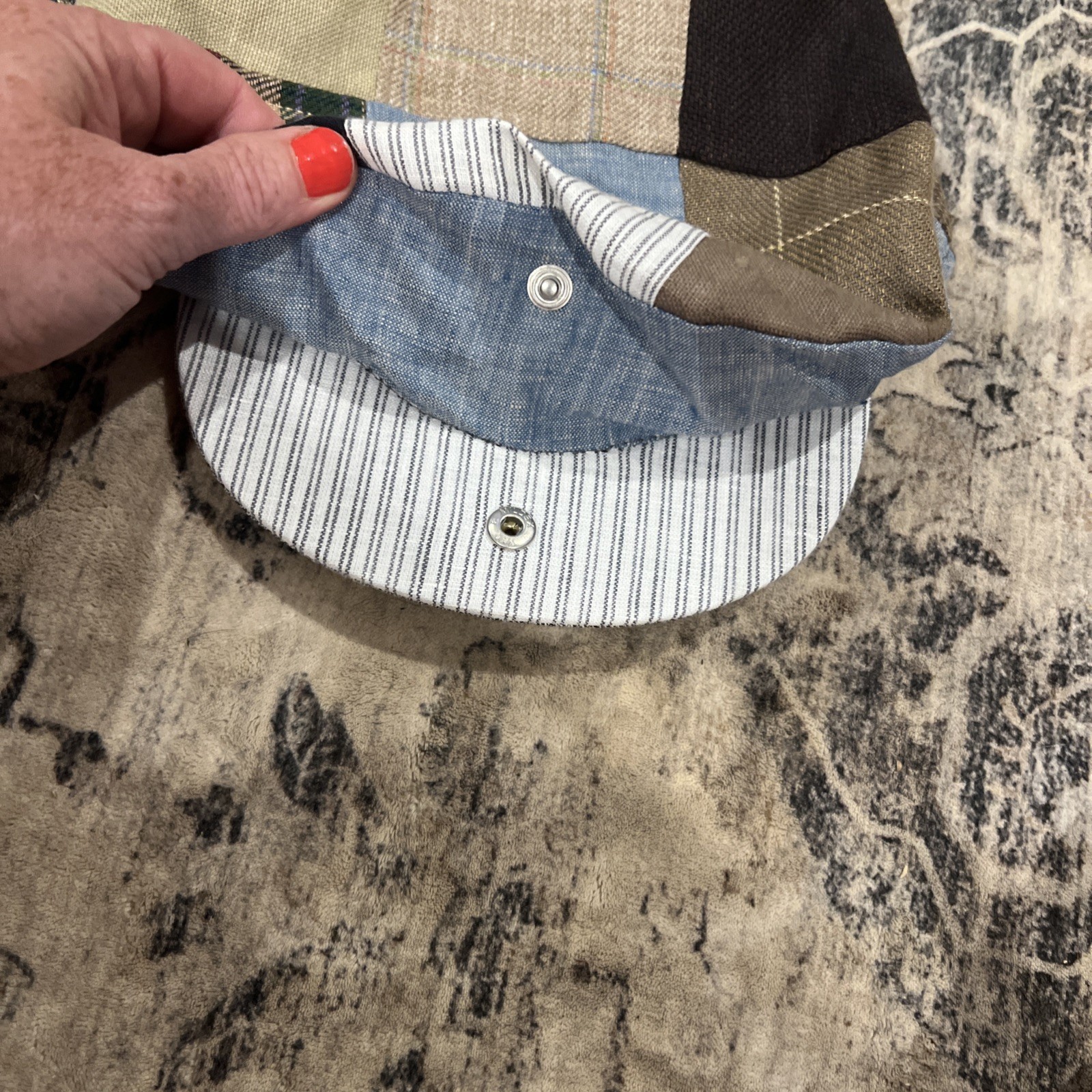 Hannah Hats Plaid Patchwork Size Large - image 4