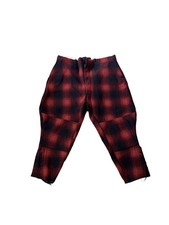 True Vintage Woolrich Style Buffalo Red Black Plaid Wool Hunting Pants 40s 50s