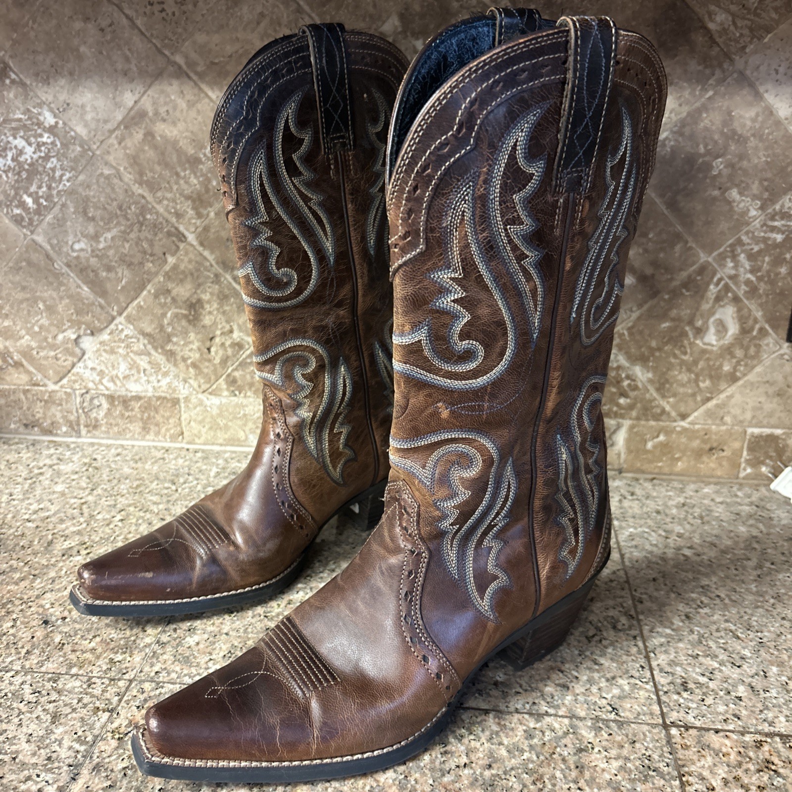 Ariat Heritage X Toe Sassy Brown Cowgirl Boots Womens Size 9 B Style 10010265