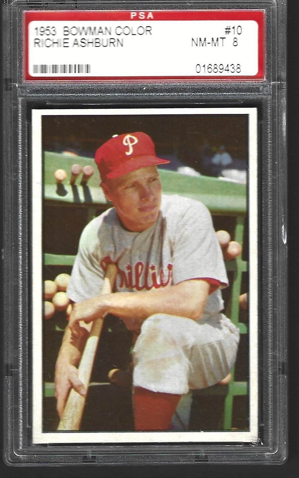 1953 Bowman Color PSA 8 #10 Richie Ashburn PSA 8 (NM-MT) Phillies HOF