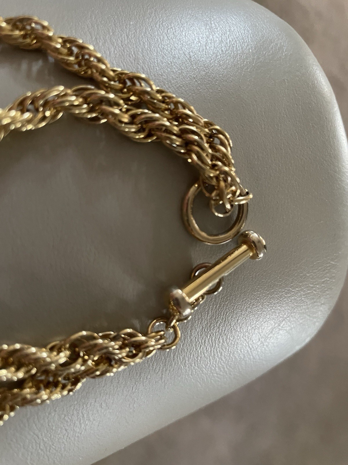 Lovely Gold Filled Helex Patterned Rope Chain Bracelet With Toggle Fastener