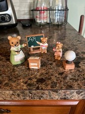HOMCO  In the classroom  Teddy Bear  Figurines Ceramic Set Of 5
