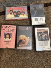 Lot of 5 Vintage Cassette Tapes Patsy Cline Alabama Dolly Willie Nelson Etc