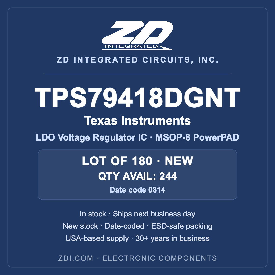 Texas Instruments TPS79418DGNT LDO Voltage Regulator IC New Lot of 180