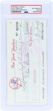 Lou Piniella New York Yankees Signed Check from October 15, 1977 - PSA 84845826