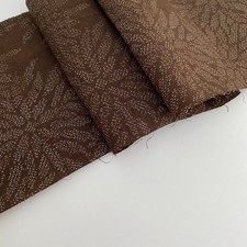 Coffee Brown Kiku C 7x56 Vintage Tsumugi Silk Japanese Kimono Fabric TJ68