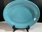 Genuine Fiesta 12.5” Oval Serving Platter Turquoise Homer Laughlin USA