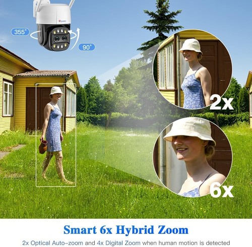 Dual Lens Security Camera Outdoor with 6X Hybrid Zoom, 360° CCTV Camera - Picture 4 of 9
