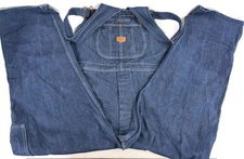Red Kap Overalls Mens 42x30 Blue Denim Jean Workwear Carpenter Utility Bib