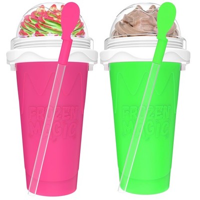 2PCS Slushie Maker Cup, Quick Frozen Magic Cups for Homemade Milk Shake Ice C...