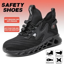 Lightweight Sneakers Work Boots Mens Safety Shoes Steel Toe Indestructible Shoes