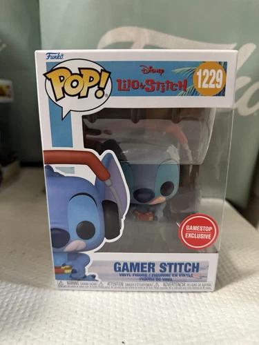 Funko Pop! Disney Lilo & Stitch Gamer Stitch #1229 GameStop Exclusive +Protector