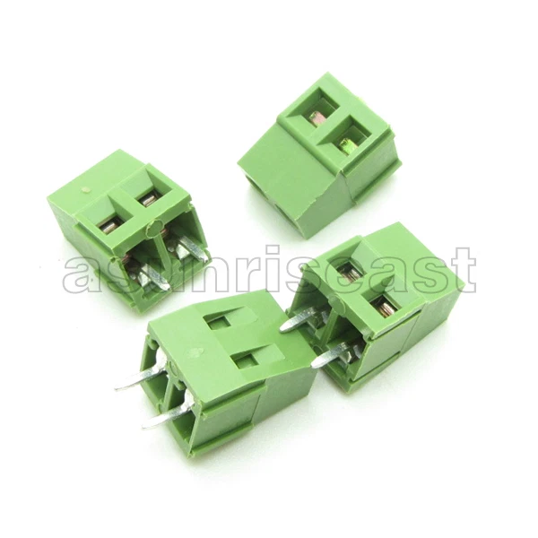 100 × PCB Screw Terminal Block 2 Pole 5mm Pin Pitch for 22-12AWG Wire 300V 10A - Image 3 of 4