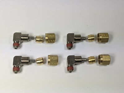 Parker DOT Air Brake Fitting 3/8'' OD X 1/8'' Compression 90 Degree Elbow Lot of 4