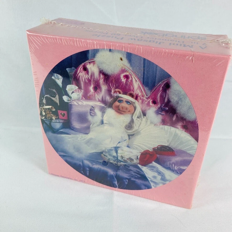 Mini rompecabezas pequeño Springbok 1979 redondo 7 pulgadas Miss Piggy Hallmark de colección Diámetro Foto 2 de 3