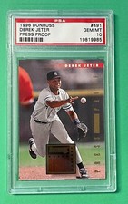 1996 DONRUSS DEREK JETER PRESS PROOF #491 PSA 10 GEM MINT YANKEES ROOKIE RC