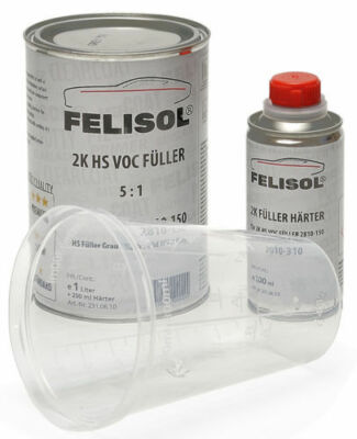 1,2 Liter Set 2K HS Dickschichtfüller Grundierung Grau Lackpoint Autolack !