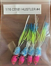 Hand Tied Hackle Tail Crappie Jigs Made in The USA 1/16th Ounce #4 or 6 Hook New