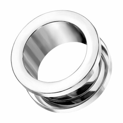 Flesh Ohr Tunnel Piercing Plug aus Titan G23 mit Schraubverschluss