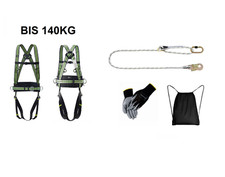 Set 4P Sicherheitsgurt bis 140kg inkl. verstellbare Halteseil 2m Fallschutz +B+H