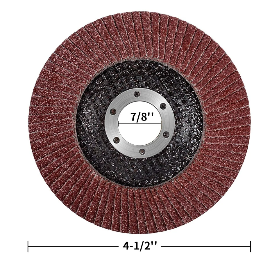 50PCS 4-1/2" Flap Disc 40 Grit 4.5" x 7/8" Angle Grinder Sanding Grinding Wheels - Image 2 of 4