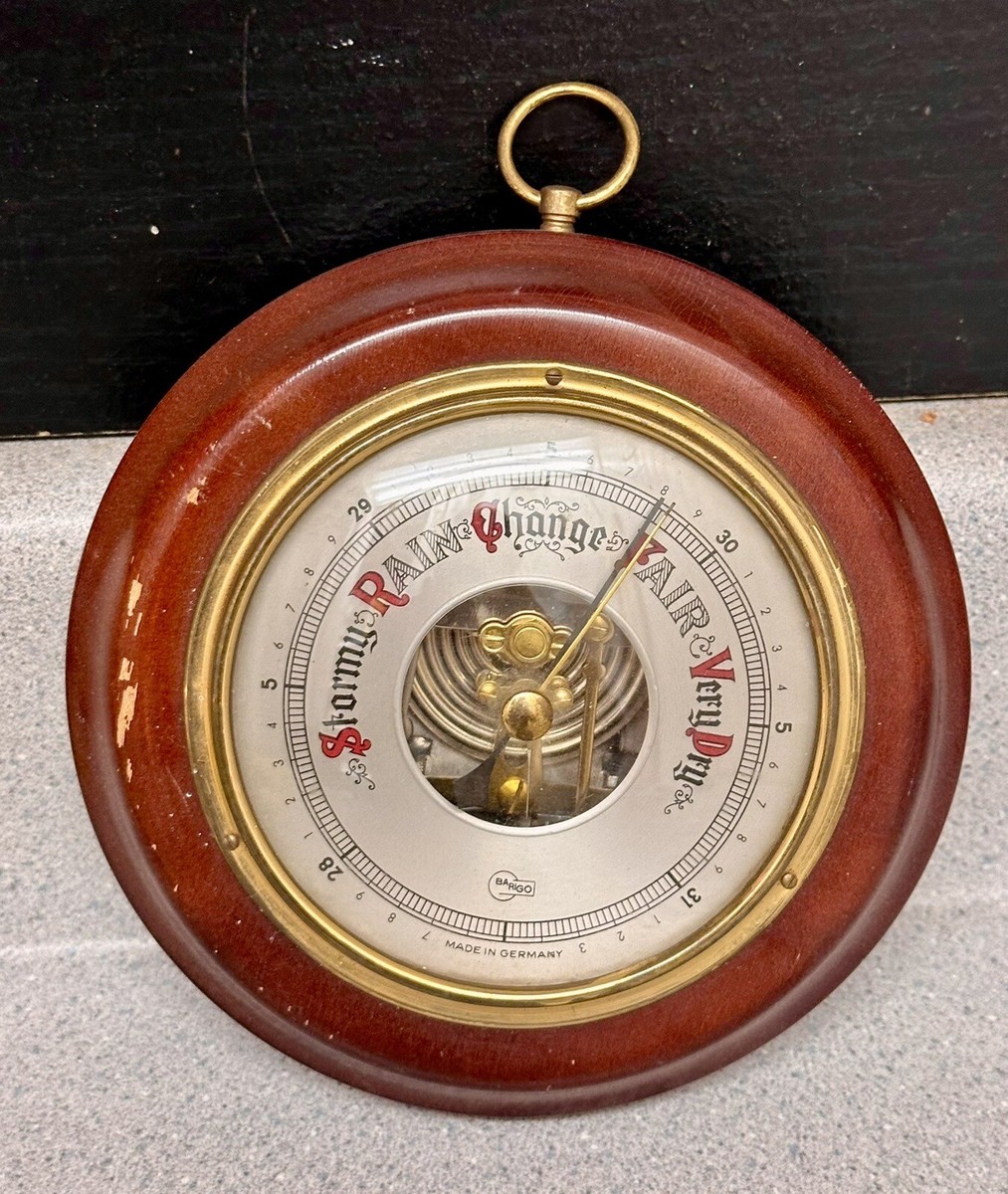 Vintage BARIGO Barometer Stormy Rain Change Fair Very Dry - Made